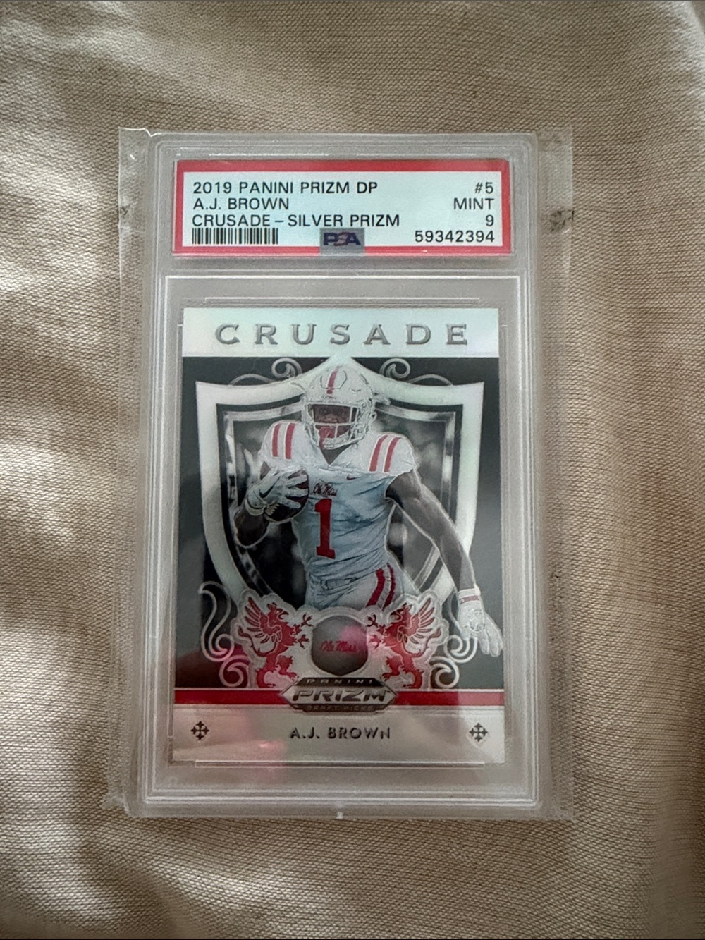 2019 Panini Prizm DP Crusade Silver AJ Brown PSA 9